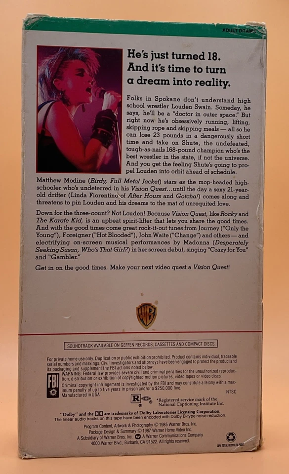 Vision Quest VHS 1985, 1987 **Купите 2 получите 1 бесплатно ** - Изображение 2 из 3