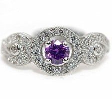 1CT Amethyst  Topaz 925 Solid Sterling Silver Ring Jewelry Sz 6,7,8 ZB7
