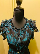 tommy hilfiger dress petite 12pheavy shiffon midi lined zipper on back 42''long