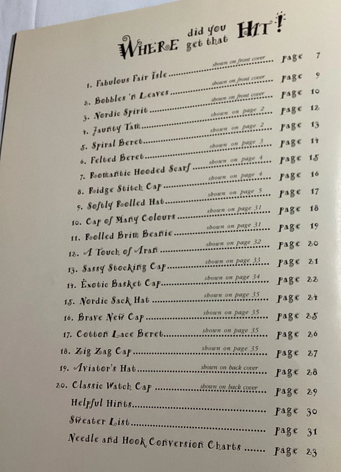 Sombreros para mujer Toques Nordic Aran Fair Isle #577 con patrones de ganchillo de punto Foto 3 de 4