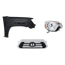 Headlight Fender Grille For Toyota Tacoma 2012-2015 Passenger Side 3-Piece Kit