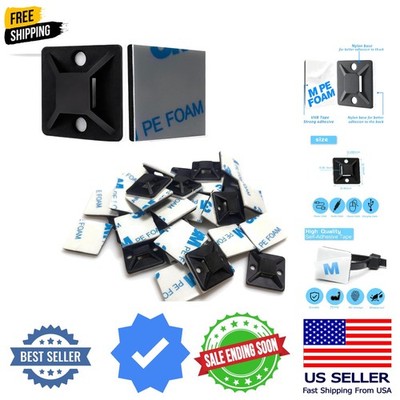 3/4'' Zip Tie Mounts - 60 PCS Self Adhesive Cable Tie Mounts Wire Cable Anchors S