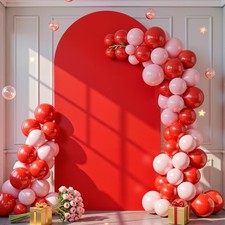 6 ft Arch Backdrop Cover Red - Double-Sided Spandex Arch Covers Stretchy Back...