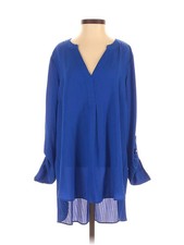 Christin Michaels Women Blue Long Sleeve Blouse S