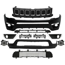 Front Bumper Complete For Jeep Compass 2017 2018 2019 2020 2021 Upper Grill