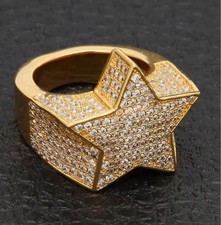 Luxury Star Ring 14K Gold Size 7 Jewelry Bling Gift