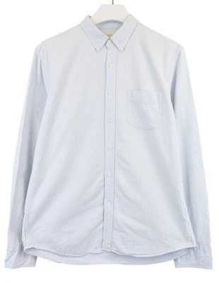 J. Crew Chemise Slim Homme L Bleu À Rayures Manches Longues Poche - Photo 1/4