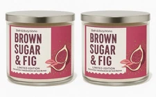 Lot Of 2 Bath & Body Works Brown Sugar & Fig Vault Return 2025 3-wick Candle