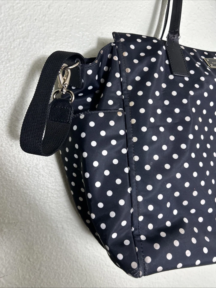Kate Spade Kaylie 波尔卡圆点托特包尿布婴儿包工作旅行挎包大号缺陷 — 第 2/4 张图片