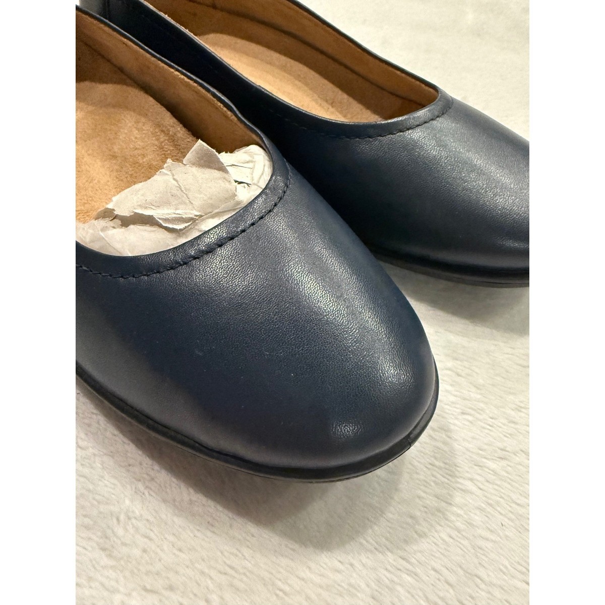 Naturalizer Flexy Navy Blue Leather Ballet Flats Round Toe Shoes Womens 8.5M View 6