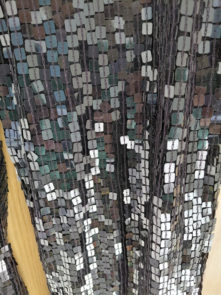 Karen Millen Size 12 Flared  Black Sequinned Trousers Fully Lined  - Image 3 of 4