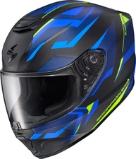 SCORPION R330 Full Face Helmet Saga Black/Blue/Hi Vis Lg 33-2125