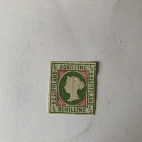 Briefmarke Helgoland MiNr.3 Ohne Gummi Kleiner Riss und Loch seitlich