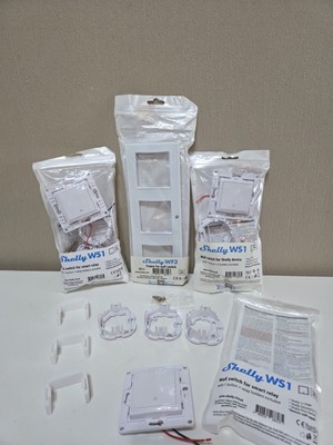 Shelly 3er Wall Switch SET in Weiß mit Blende 3xWS1 + 1xWF3