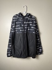 Champion Authentic Athleticwear Youth M Full Zip Logo Print Windbreaker Jacket