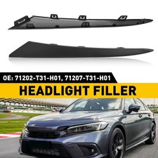 2-4x Headlight Molding Trim Lower Filler For 2022-24 Honda Civic 4DR Left+Right