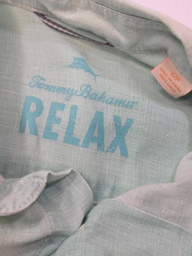 Tommy Bahama 100% Linen Long Sleeve Relaxed Fit Shirt Green Mens Size S - Picture 10 of 13