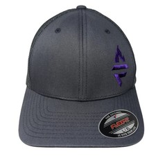 Port Authority Fitted Hat Gray XL Embroidered Logo Flexfit Vent Holes