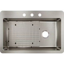 Avenue 33 In. Drop-In/Undermount Single Bowl 18-Gauge Stainless Steel Kitchen Si