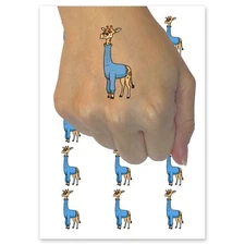 Cool Giraffe in Turtleneck Sweater Temporary Tattoo Fake Body Art