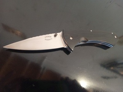 D. ATKINSON Large Custom  Ti/ S.S./Micarta Folder.  9'' Open 3.75'' 154CM Blade.