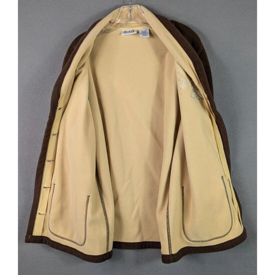 Cárdigan suéter polar Blair para mujer bolsillos grandes bordado floral Grannycore Foto 4 de 4