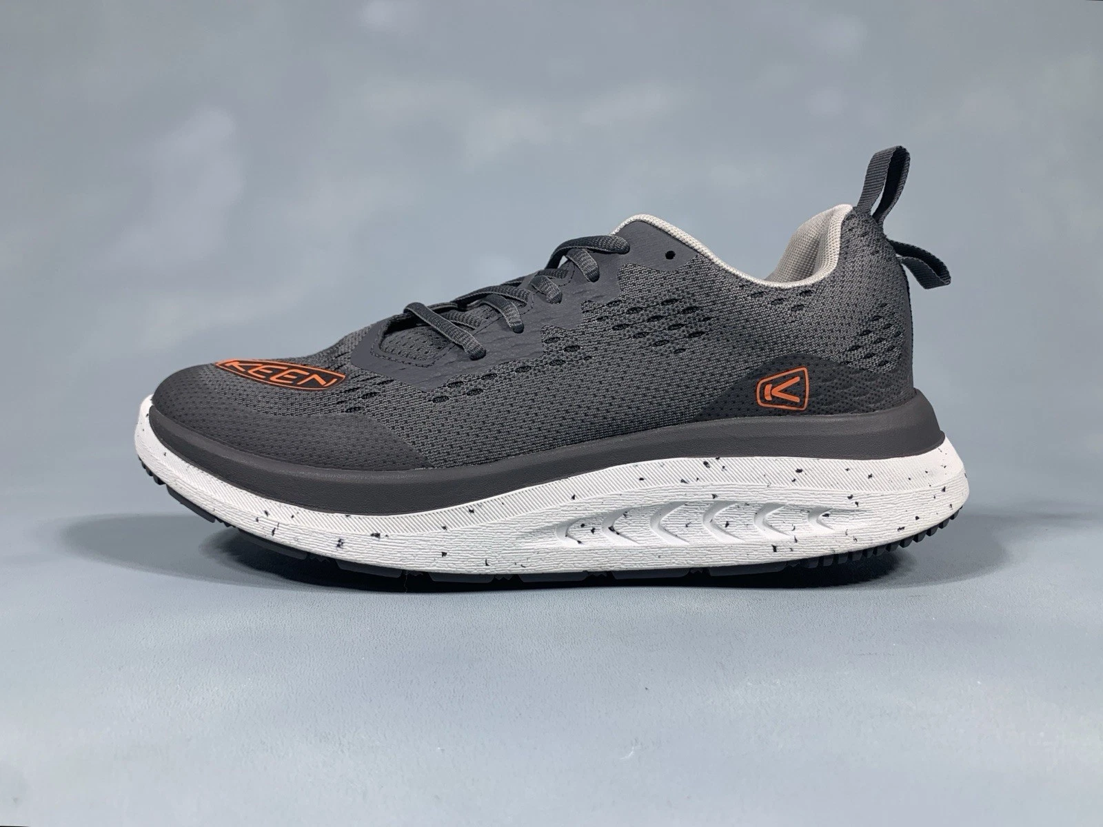 KEEN WK400 Walking Sneaker Shoes Steel Grey Orange 1027470 Men's 10.5