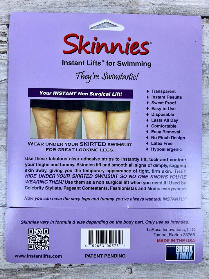 Skinnies Instant Lift Swimwear Adhesive Waterproof Body Tape USA Shark