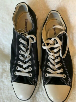 Converse Size 10 Mens All Star Black Sneakers Shoes Low Top Lace Up