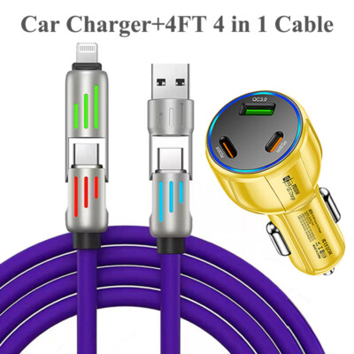 4 in 1 Fast USB Charging Cable Universal Multi Function Cell Phone Charger Cord