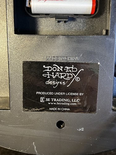 Seltene Y2K DON ED HARDY DRAGON SKULL RUNDE NEON WANDUHR 11,5” - Bild 6 von 7