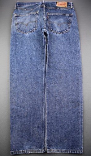 Men's 2013 Levi's 505 Jeans Regular Fit Distressed Medium Wash Cotton Size 34x29 - Picture 8 of 12
