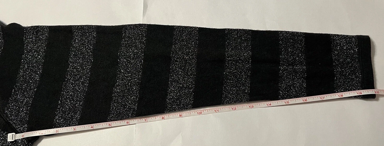 Abito da donna Michael Kors manica lunga a righe taglia XL nero e argento