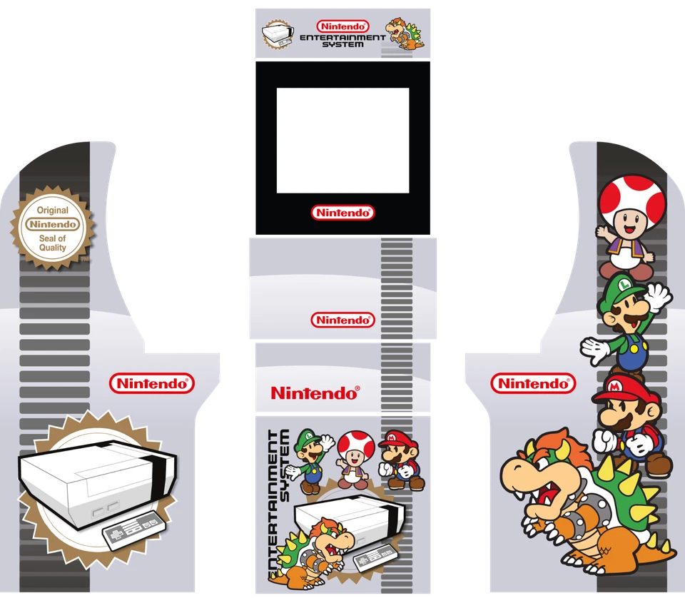 Arcade 1UP Cabinet graphics / artwork full cabinet - Nintendo (NES) Theme