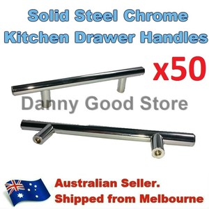 pulls cupboard handles polished chrome cabinet steel bar kitchen