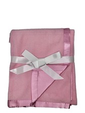 Little Me Baby Soft Pink Plush Blanket Reverse Pink Satin 40  x29  