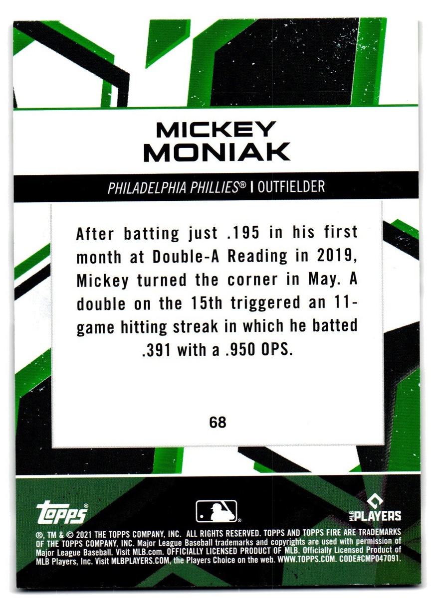 2021 Topps Fire #68 Mickey Moniak | eBay
