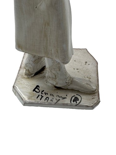 Dino Bencini Italy Signed Clay Ceramic Sculpture Professor/Engineer Teacher 9” - Picture 8 of 19
