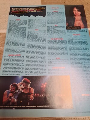 Vintage BON SCOTT AC DC / NICKO MCBRAIN IRON A4 POSTER RAW MAGAZINE CLIPPING 