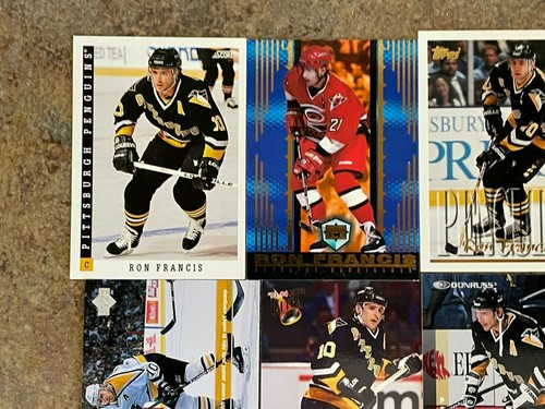 Ron Francis Mixed 12 Card Mixed Lot - Penguins & Whalers - Picture 2 of 7