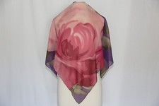 Authentic BALENCIAGA Paris designer light silk scarf vintage pink purple