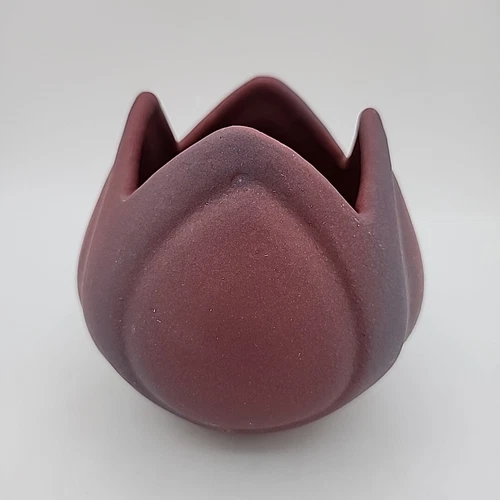 Vintage VAN BRIGGLE Art Pottery Mulberry Tulip Vase Planter 4” Arts Crafts