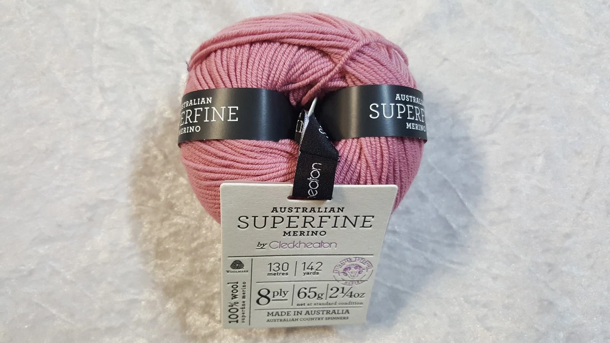 Cleckheaton Superfine Merino 8 Ply #66 Vintage Pink 65g Machine Washable Luxury 