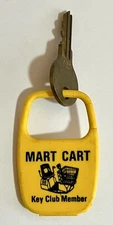 Vintage  Mart Cart Key Club Member Keychain With Key