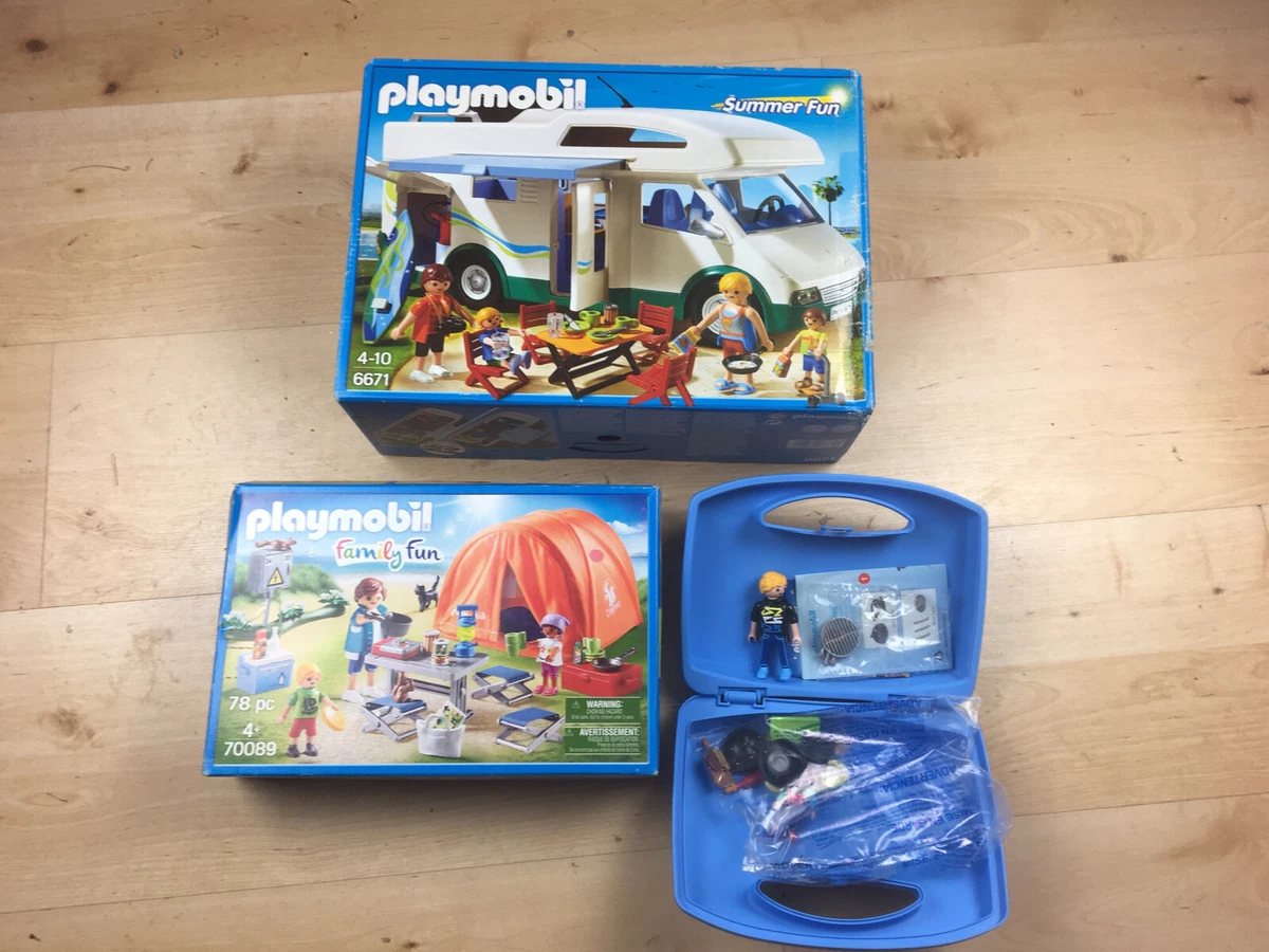 Playmobil 6671 Summer Fun Summer Camper and bbq with camping set