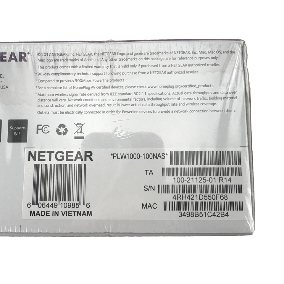 NETGEAR PowerLINE 1000 Mbps WiFi, 802.11ac, 1 Gigabit Port - Essentials Edition - Image 3 of 3