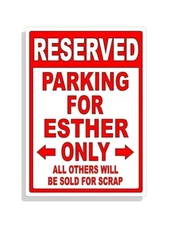 Personalized Parking Sign Wall Decal Metal Sign No Parking Customized for Esther