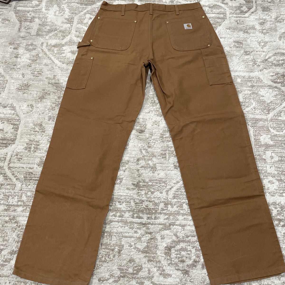 パンツ Carhartt double knee B01-BRN made in USA Carhartt Double Knee B01 BRN Duck Canvas Pants Brown 36x34