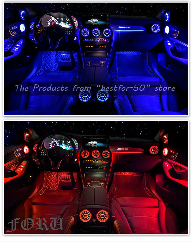 Air Vent Ambient Light AC Vent 64 Colors For Mercedes-Benz C W205