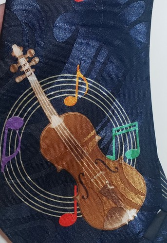 FRATELLO Tie Violins Music Notes Musical Instruments Hand Made Classic - 第 2/5 張圖片